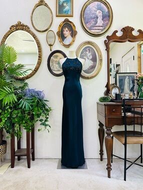 zum zum halter dress Vintage Y2K Zum Zum Halter Prom Dress 3-4 Choker Sequin Backless Mob Wife  Baddie
